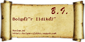 Bolgár Ildikó névjegykártya