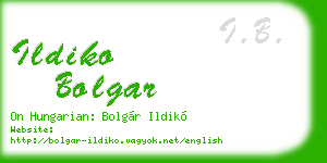 ildiko bolgar business card